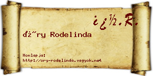 Őry Rodelinda névjegykártya